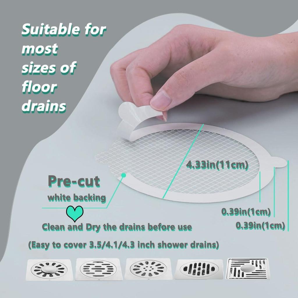 Disposable Floor Drain Sticker Bathroom Hair Catcher Stopper Shower Drain Cover Anti-blocking Filter Kitchen Sink Strainer 60pcs