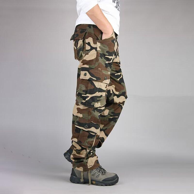 Pantalon de camouflage décontracté pour hommes, grande taille, multi-poches, ample, pantalon de chantier, pantalon de travail, pantalon tactique
