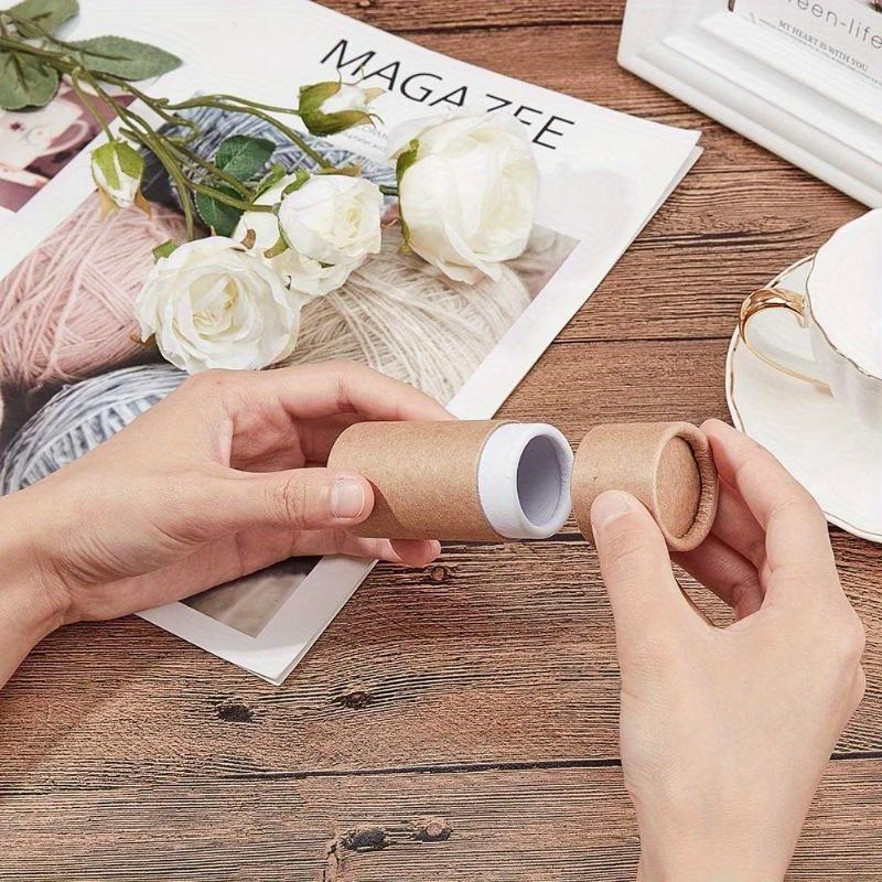 6 buc Tub de Hârtie Kraft Lemn 10ml Cutie Rotundă din Carton Cutie de Carton pentru Creioane Cutie de Carton pentru Ceai Recipient Mic Borcan de Depozitare pentru Uz Casnic