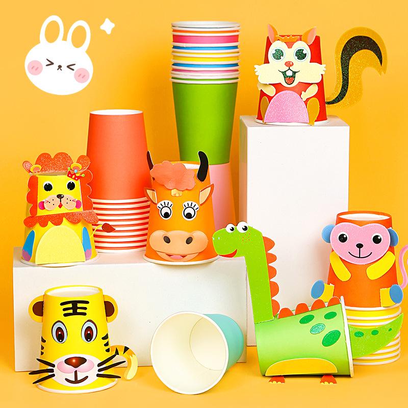 Children's DIY Craft Kit: Eco-Friendly Color Paper Cups for Kindergarten Art Projects