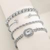 Alloy bracelet new jewelry women's exaggerated irregular versatile light luxury niche diamond bracelet