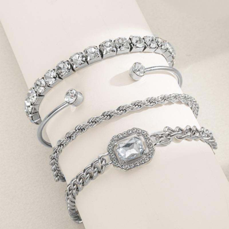 Alloy bracelet new jewelry women's exaggerated irregular versatile light luxury niche diamond bracelet