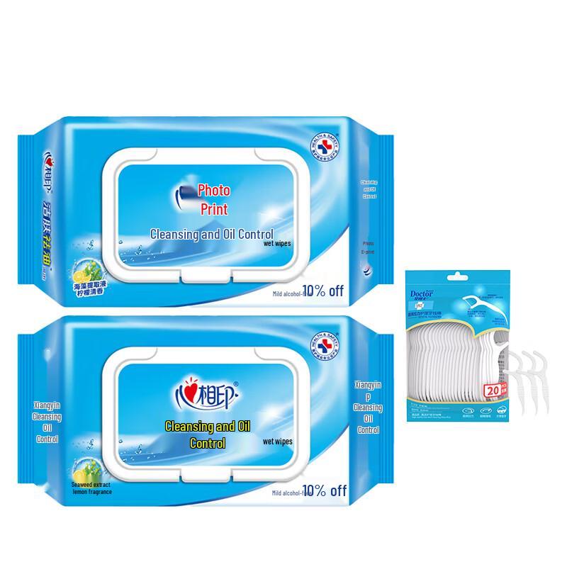 Dr. Ya Dental Floss Picks  Heart to Heart Wipes Bundle