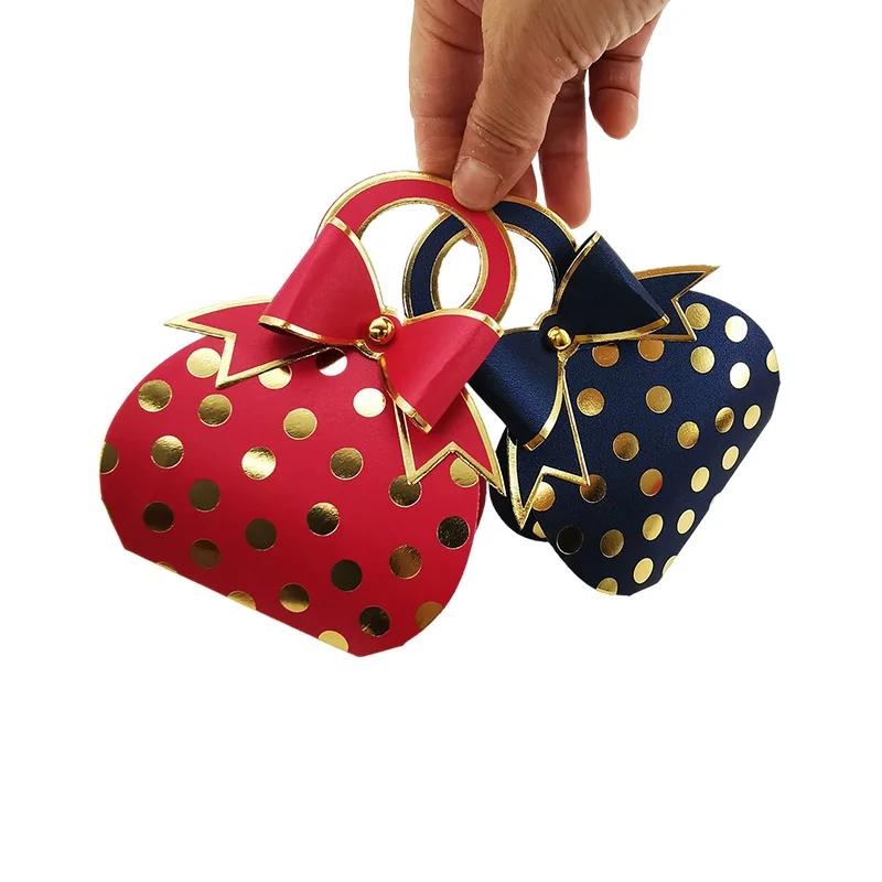20/30/50PCS Polka Dot Bow Candy Box Packaging Wedding Bridal Kid Gift For Guest Baby Shower Birthday Party Favors Decor Supplies