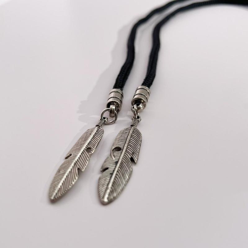 Punk Bolo Tie Cowboy Feathers Feathers Necktie Necklace Semi-finished Accessory
