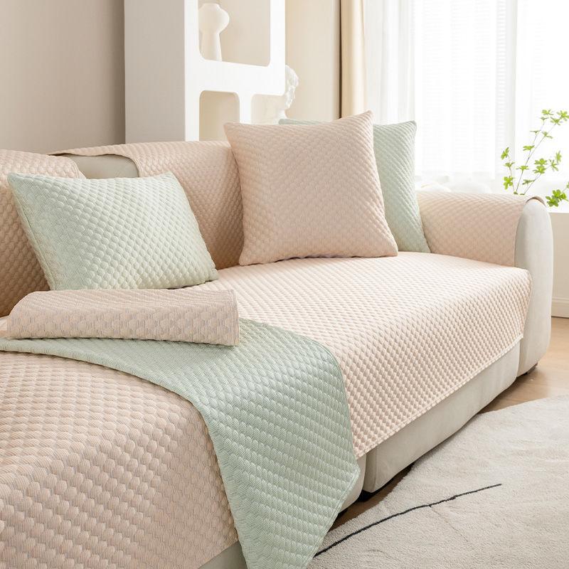 

Ins Wind Ice Silk Sofa Cushion Sofa Cover Summer Cool Sofa Seat Cushion Non-Slip Backrest Towel Cushion 70*70cm