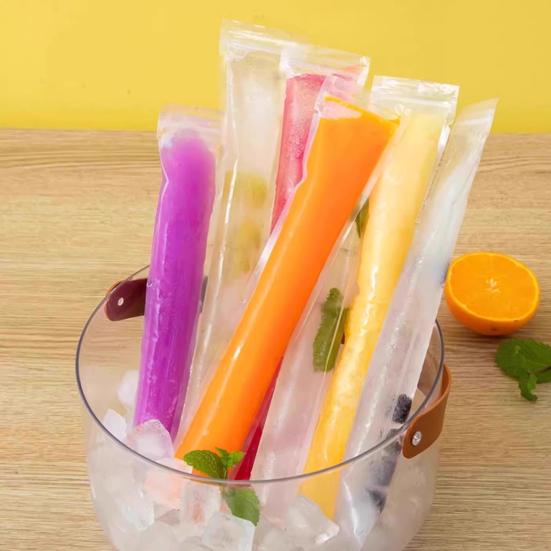 100 Pcs Disposable Popsicle Bag with Funnel Transparent Freezer Tubes for Healthy Snacks Yogurt Sticks Juice Smoothies Easy