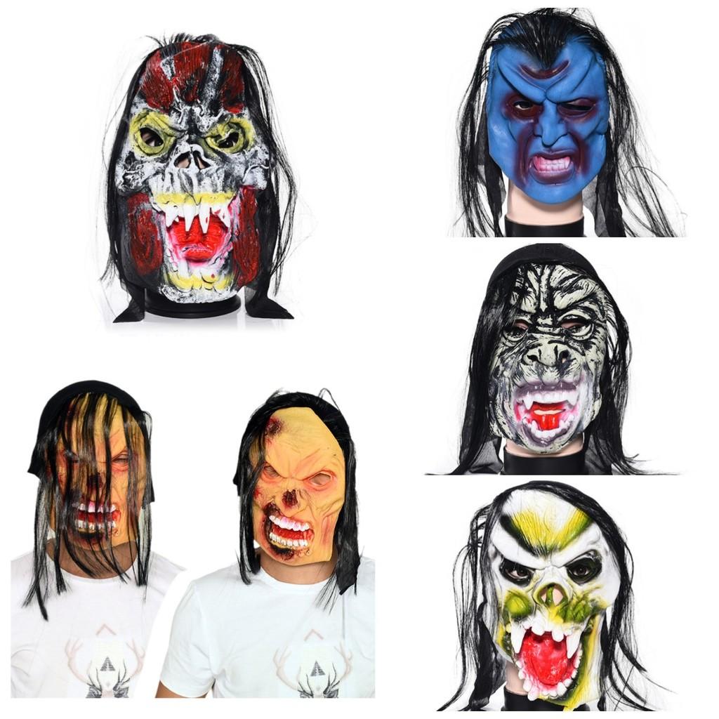 Horror Skeleton Ghost Mask Headwear Halloween Masquerade Costume Latex Props