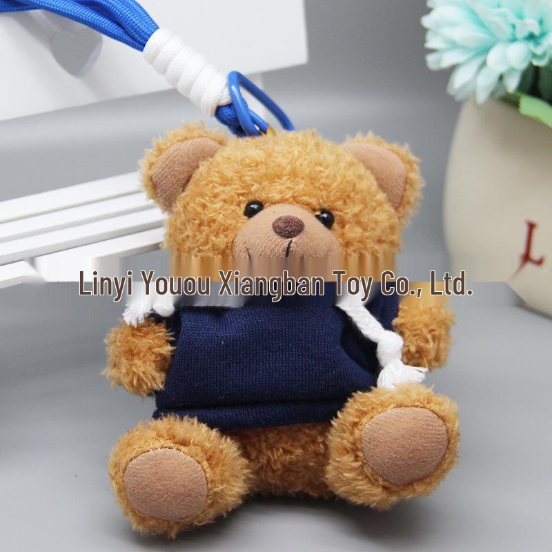 Teddy Bear Pendant Plush Toy with Colorful Clothes Keychain - Customizable Souvenir