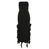 Abito Midi Sexy Senza Spalline con Volant Spacco Abito da Spiaggia Donna 2025 Estate Slim Fit Festa Femminile Vestido