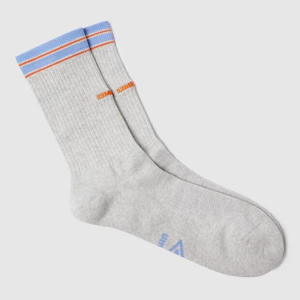 Summer Stripe Cushioning Crew Socks Light Grey UR223CSC55
