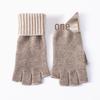 Women's 100% Pure Cashmere Fingerless Gloves - Cozy Autumn/Winter Knit Warmth