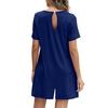 Mono informal de manga corta para mujer, mono de moda, pantalones cortos, monos con bolsillos