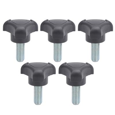 5 pezzi Maniglia Triangolare in Plastica Manopola a Vite Vite di Serraggio Set Accessorio M10 25mm