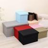 Cross-Border Cotton and Linen Folding Storage Stool: Dustproof Organizer for Shoes and Seating