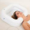 65*48*20cm Weißes aufblasbares Haarwaschbecken Tragbare Shampooschale mit Ablassschlauch Bettruhehilfe für Behinderte Verwendung Salonbehandlung Friseurwerkzeug