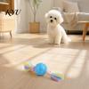 Interactive Pet Training Tool Dog Tug Toy, Rubber Ball Chew Toy with Fabric Strips, Teeth Cleaning for Small Dogs Dental Health Boredom Relief Energy