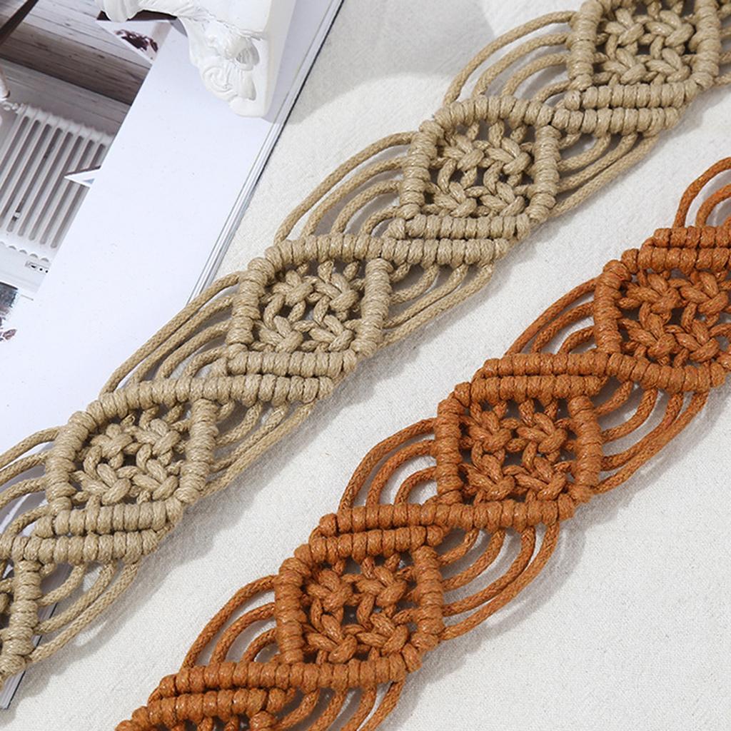Fashion Woven Rope Belt Crochet Travel Waiststrap Girl Waist Ornament Accessories Ethnic Waist Belt Women Waiststrap