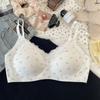 French floral seamless underwear women's small breasts gather without steel rings to close secondary breasts anti-sagging girl pure desire lace bra
