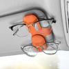 Multifunction Leather Sunglasses Card Holder Car Sun Visor Glasses Mount Hanger