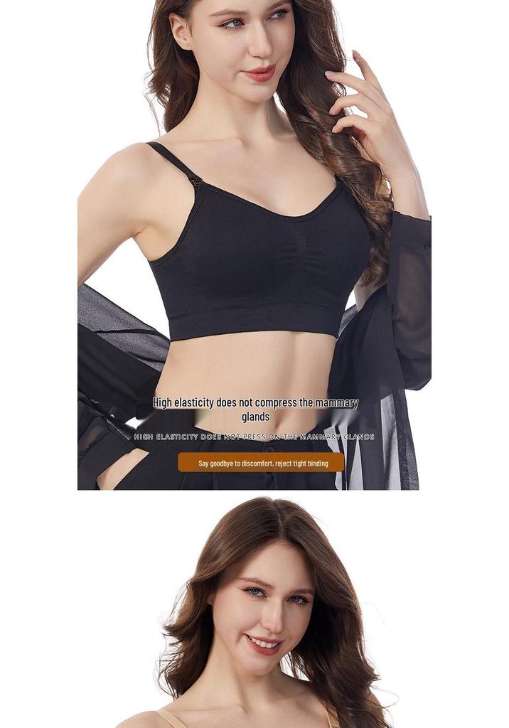 Seamless Plus Size Nursing Bra - Adjustable Front Buckle, Push-up, Postpartum, for Pregnant Women