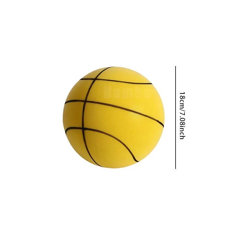 Balle de Basketball Silencieuse Haute Densité pour Enfants Entraînement Intérieur Raquette Balle Portable 18cm/22cm Éponge Élastique Petite Balle en Cuir Jouet