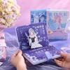 Fu You B6 PU Magnetic Buckle Rose Heartfelt Words Series Cute Girl Character Journal Notebook