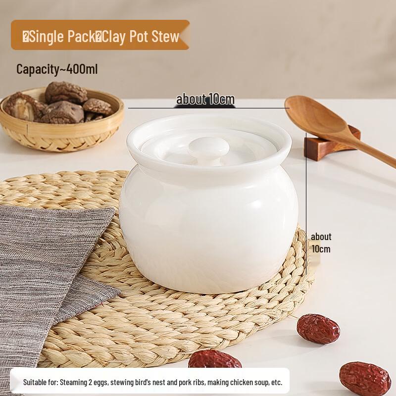 OIMG Ceramic Stew & Steam Pot Set, 400ml