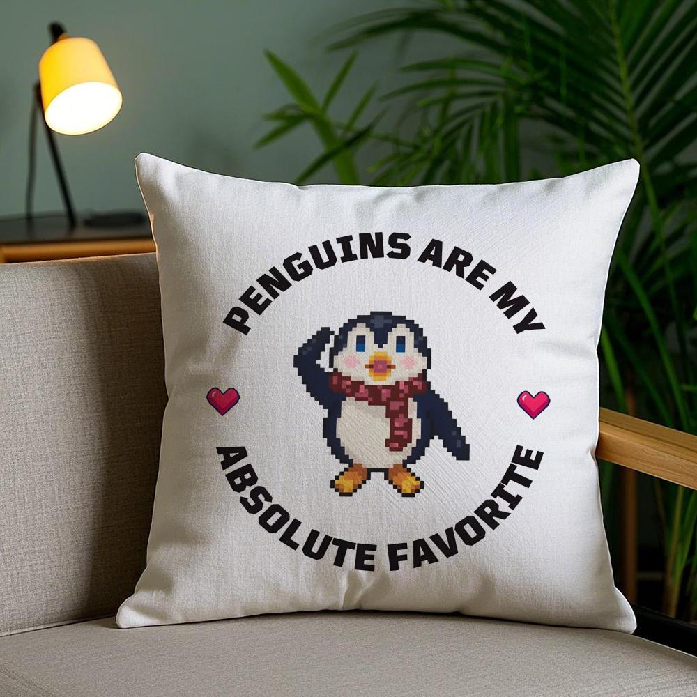 Cartoon Pixel Design Cushion Cover Plush Fabric DoubleSided Printed Invisible Zipper Sofa Pillow Case Home Bedroom Decor
