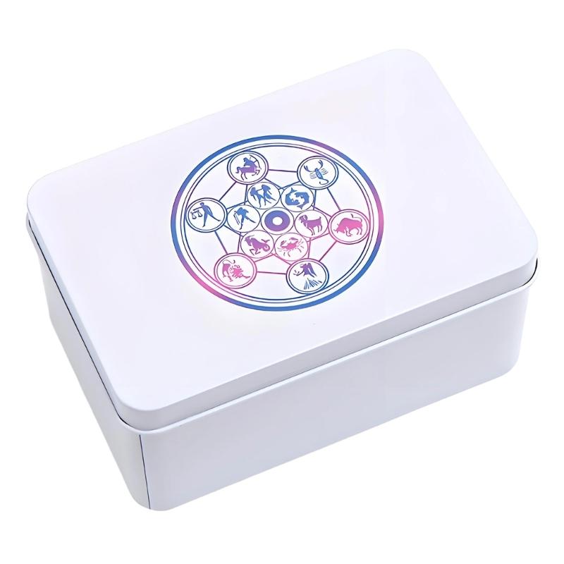 Elegant Metal Slide Box Tarots Card Storage Box Small Retros Multifunctional Box Playings Tarots Container
