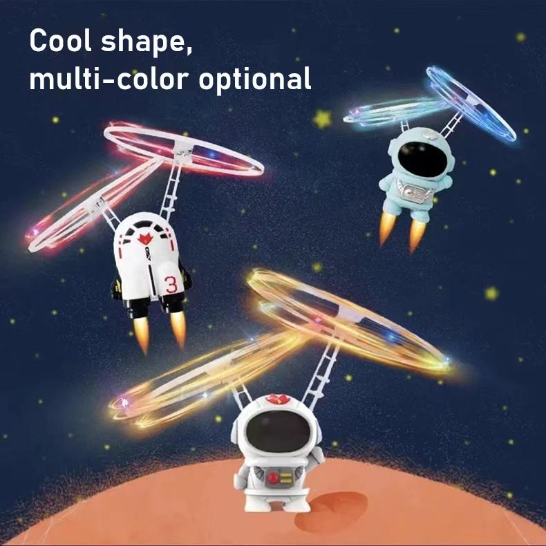 Flying Robot Astronaut Toy Aircraft High-Tech Hand-Controlled Drone Interactive Dual Wings with Lights Outdoor GiftS for Kids designed for children's