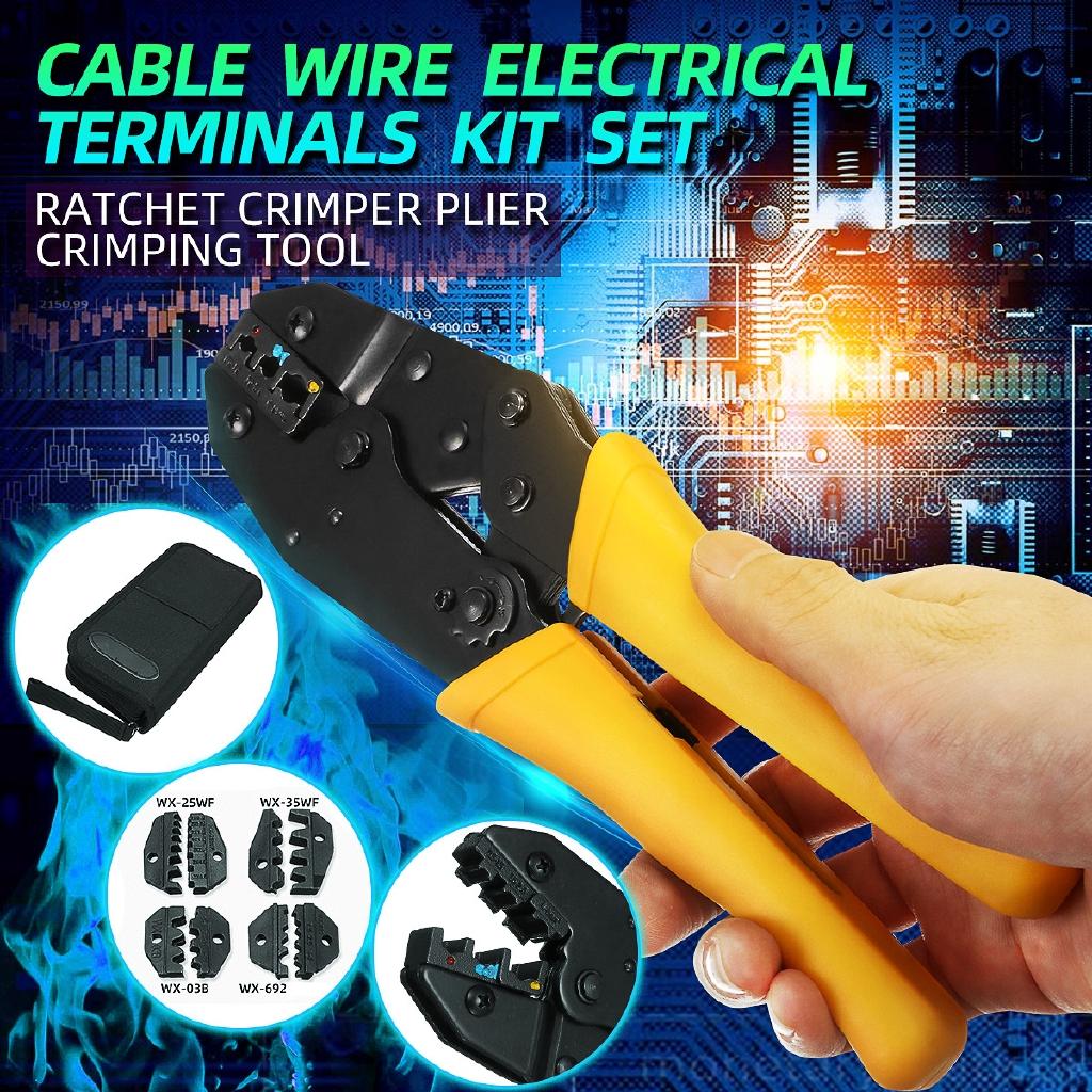 Multifunction Ratchet Crimper Plier Crimping Tool + Cable Wire Electrical Terminals Screwdriver Electrician Tools 4-In-1