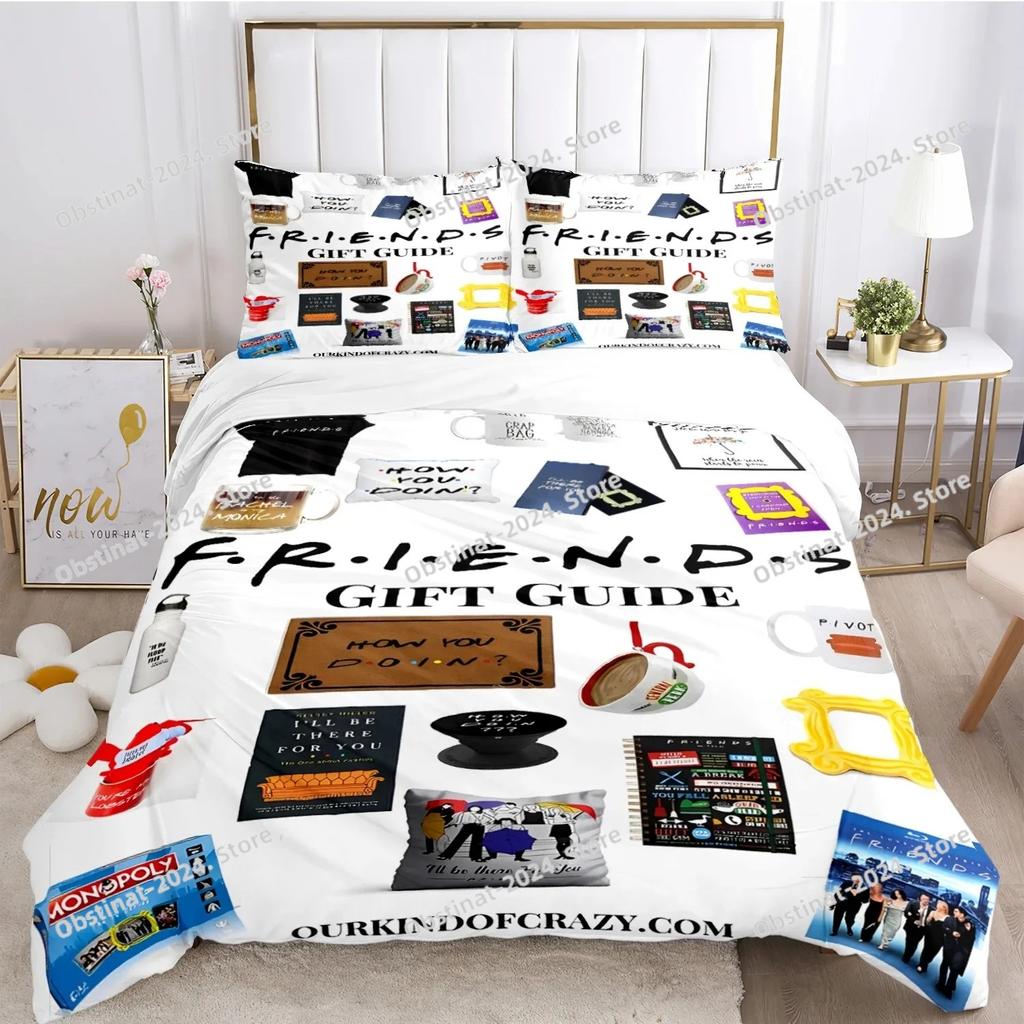 Friends Funny anime All Season Duvet Cover Comforter Bedding set Ultra Soft Quilt Cover and Pillowcases SingleDoubleQueenKing