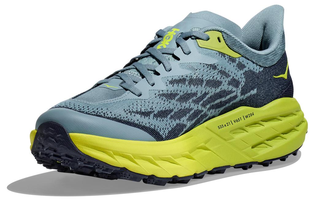 HOKA One One Speedgoat 5 Stone Blue Dark Citron 1123157-SBDCT