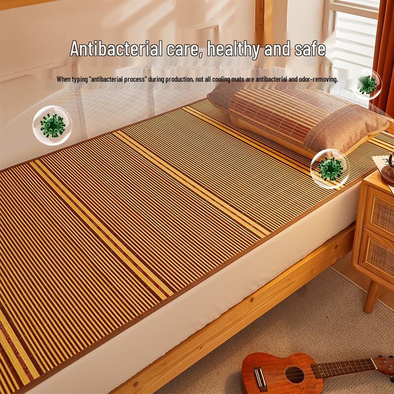 2026 Bamboo Cooling Mat: Free Shipping, Foldable, Double-Sided Straw Mat for Dorms and Singles