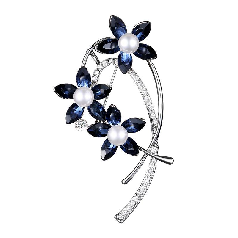 Five -Star Petal Suit Corsage European And American Couple Crystal Brooch Clothing Accessories
