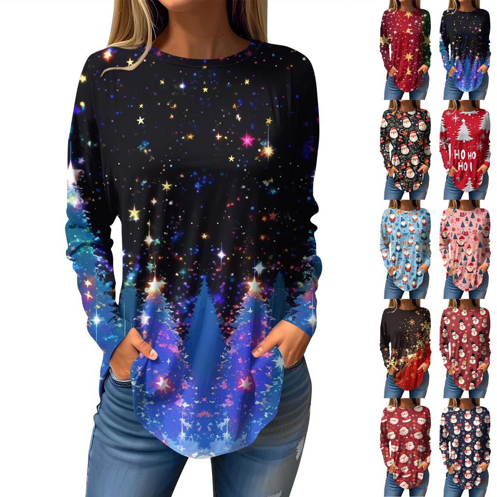 Tee Shirts For Women Fall Casual Long Sleeve Shirts Sweatshirt Vintage Graphic Printing Top Pullover Valentine's Day