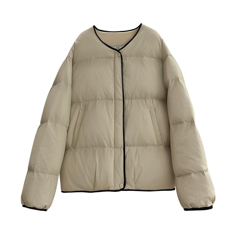 Zero pressure light down jacket women's short models New Year's models Small V-neck small fragrant style Thickened coat tide in autumn and winter
