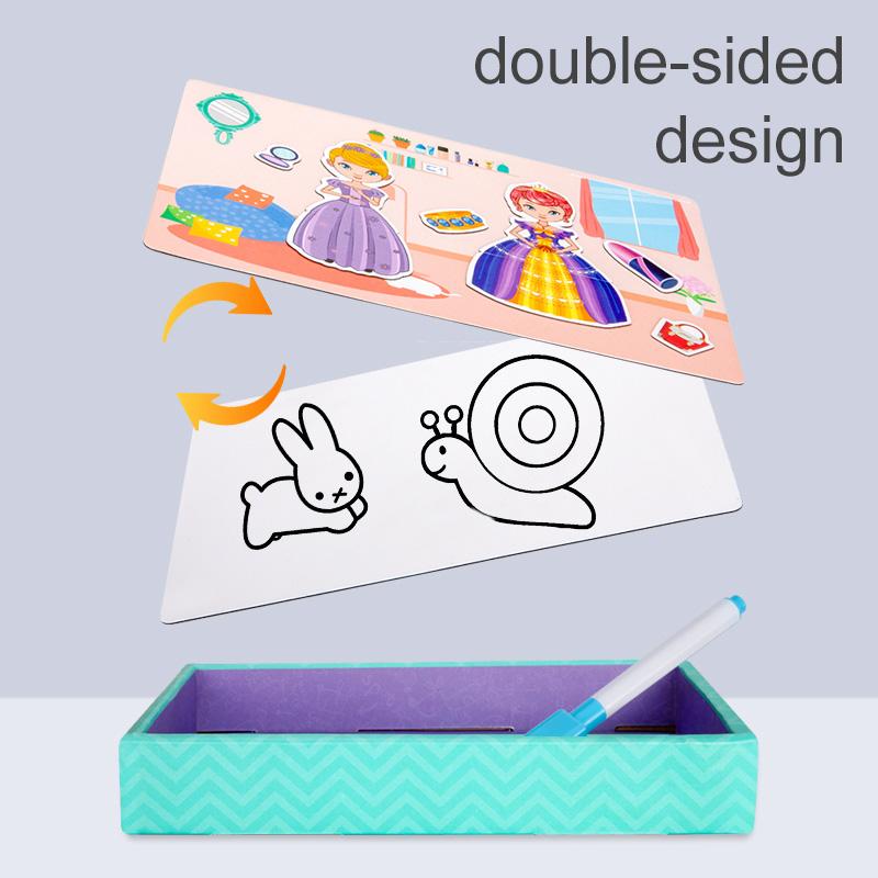 Children Drawing Toy Multifunction Puzzle Paper Box Learning Education Toys Magnetic Writing Painting Board Blackboard TMZ