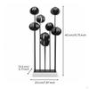 FlowerCluster Sculpture Layered Metal Black Tabletop Ornament for Office, Entryway, Model