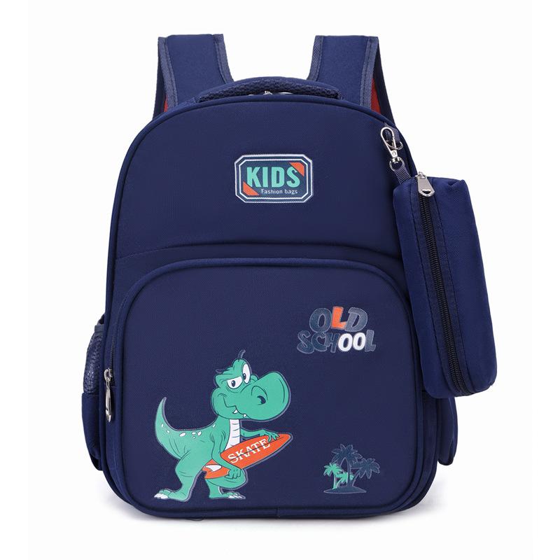

Love dinosaur schoolbag kindergarten large class British backpack primary school students Oxford cloth children s backpack One size темно-синий