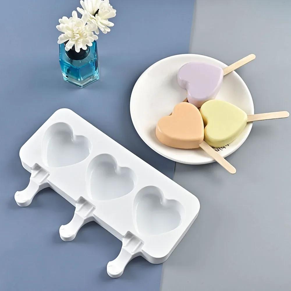 3-piece And 4-piece Ice Cream Molds DIY Food-grade Silicone Jelly Popsicle Cheese Stick And Ice Cream Bar Molds