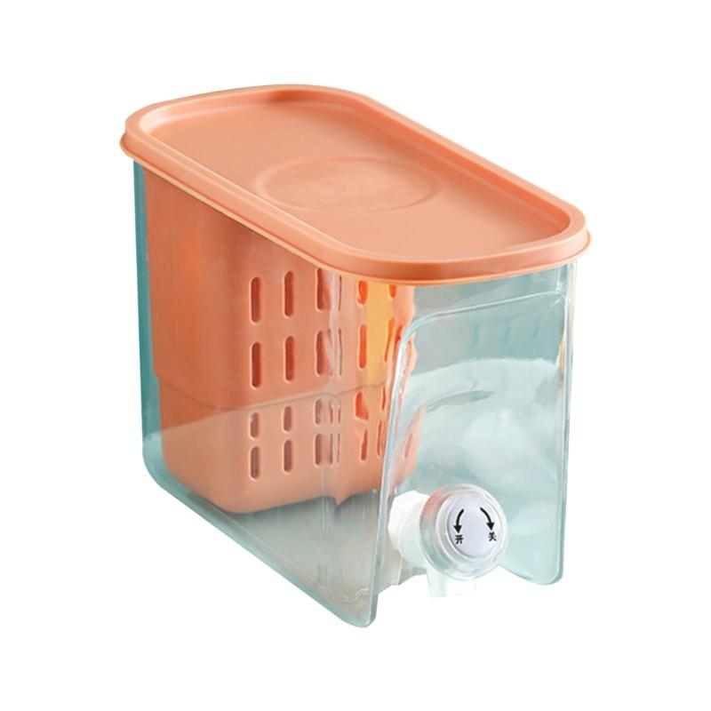 

5800ML Juice Container Refrigerator Cold Kettle Drinkware Bucket with Faucet Beverage Dispenser with Filter PP Material