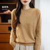 Women's Round Neck Sweater Qinghe Cashmere 30% Cashmere 70% Wool Autumn and Winter Fashion Warm Versatile