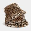 Autumn and Winter Hat Women's European and American Splicing Leopard Print Bucket Hat Outdoor Leisure Sunscreen Visor Trendy Basin Hat Wholesale