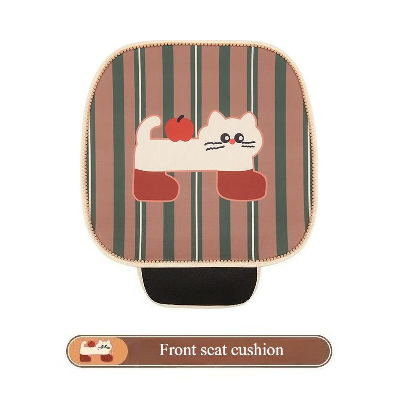 Cute Cat Universal Seat Cushion Covers Four Seasons Comfortable Skin-Friendly Plush Car Headrest Waist Support