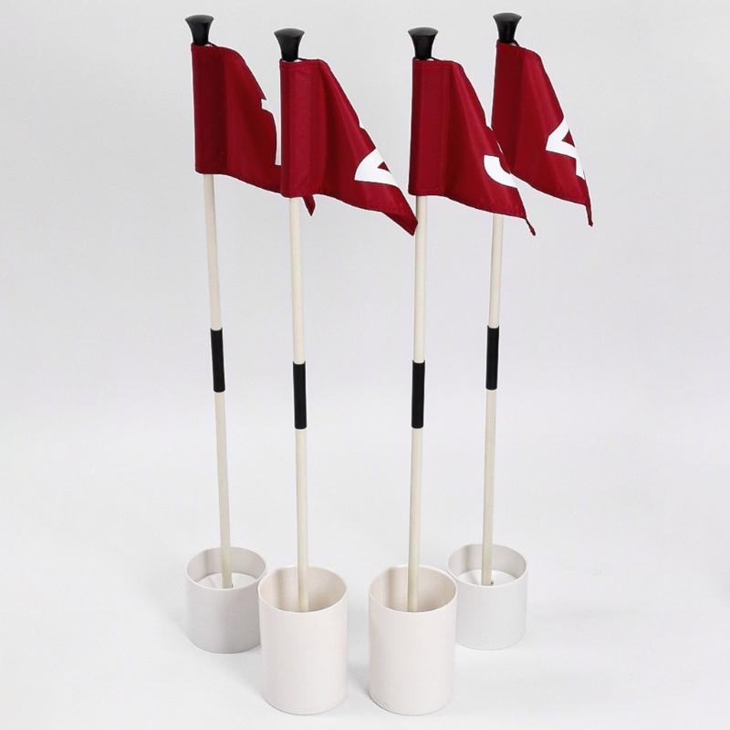Portable Golf Practice Flagstick Set With ABS Putting For Indoor Outdoor Training