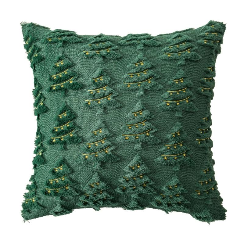 Holiday Pillowcase Christmas Lights Embroidery Living Room Decoration Pillow Sleeve Case Machine Washable