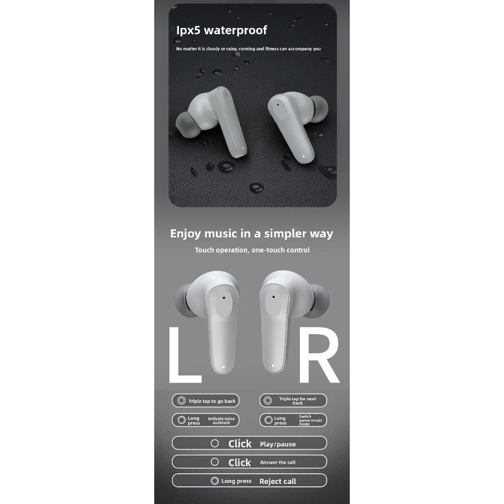 Bluetooth Earphones Binaural True Wireless Physical Noise Reduction High Quality TWS Earbuds Stereo Headset