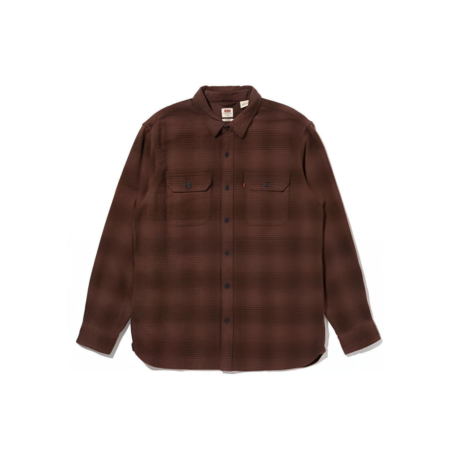 

Рубашка Levis в клетку с карманом, свободного кроя, с длинным рукавом, мужская, коричневая 19573-0172 S